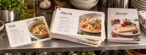 Печать карточек рецептов для кафе