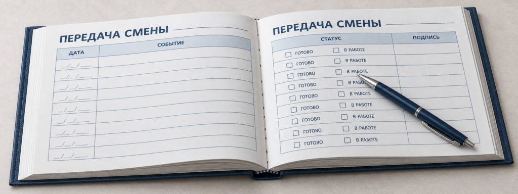 Журнал передачи смены: как собрать страницы для печати