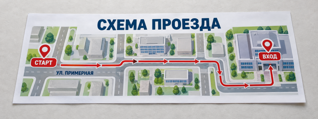 Листовка А3 со схемой проезда: как сделать макет читаемым