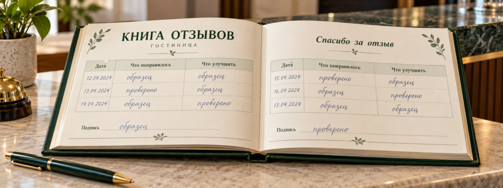Книга отзывов для гостиницы: как подготовить страницы и обложку в Ульяновске