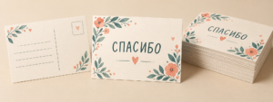 Открытка после заказа: как поблагодарить клиента и подготовить тираж