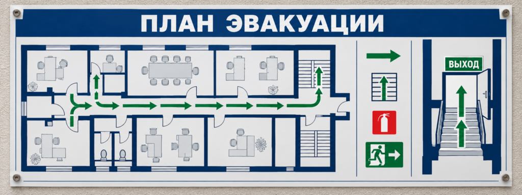 Схема эвакуации для офиса: как подготовить плакат к печати