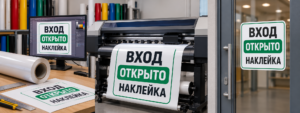 Распечатать наклейку на дверь